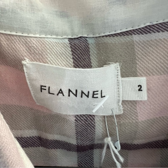 FLANNEL AUSTRALIA Chic Light Pink, Gray Plaid Shirt Dress or Duster Size 6-8 - Picture 3 of 13